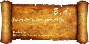 Bartánusz Arián névjegykártya